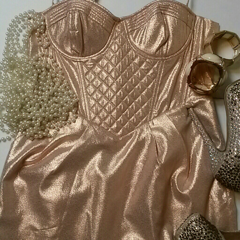 ASOS Metallic Shimmery bustier Boning Prom or Evening Dress